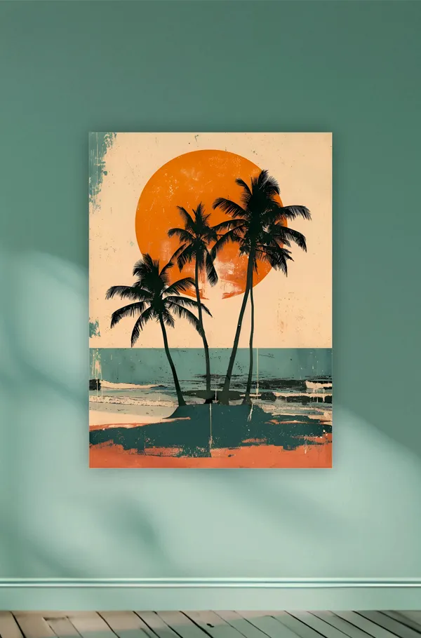 Multicolor_Acrylic_Retro_Beach_Side_Scenery_Aesthetic_Poster_For_Home_Decor