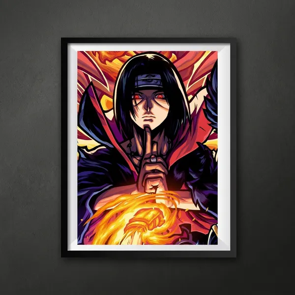 Multicolor_Acrylic_Itachi_Uchiha_01_Vector_Style_Matte_Finish_Poster_For_Home_Decor