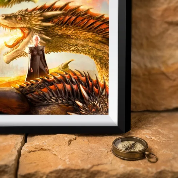Multicolor_Acrylic_Daenerys_With_Dragon_Game_Of_Thrones_Poster_For_Home_Decor