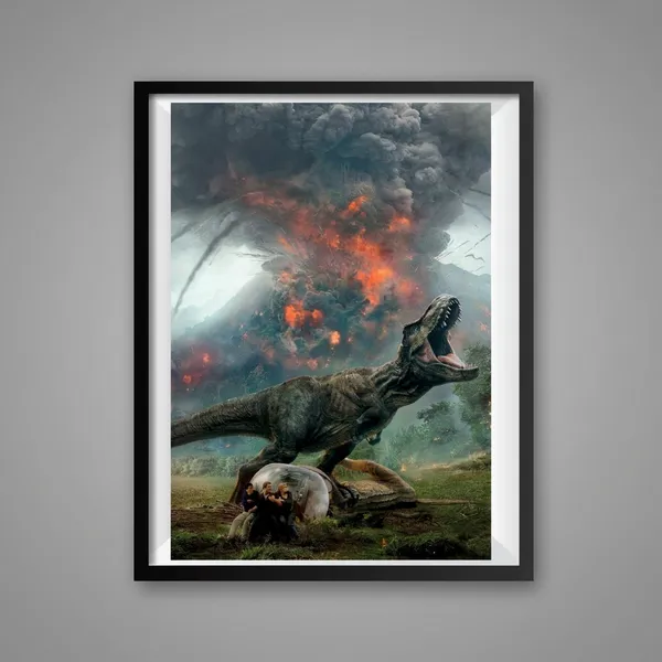 Multicolor_Acrylic_T_Rex_Jurassic_World_Poster_For_Home_Decor