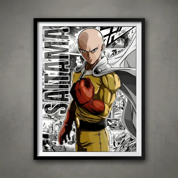 Multicolor_Acrylic_Saitama_Manga_One_Punch_Man_Poster_For_Home_Decor