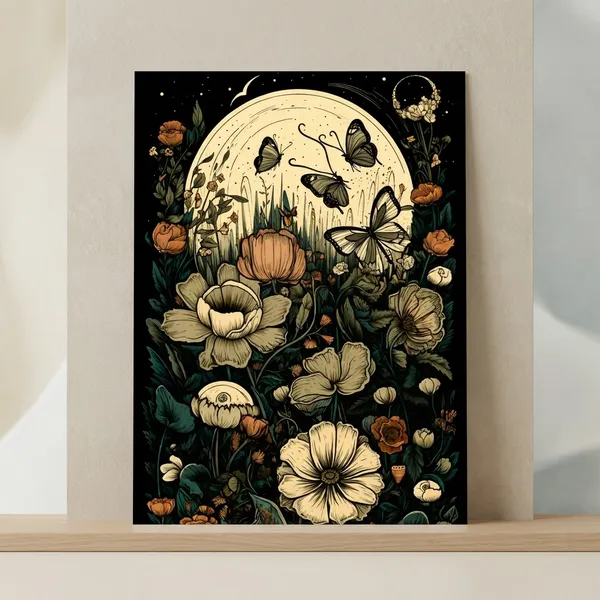 Multicolor_Acrylic_Aesthetic_Flower_And_Moon_Aesthetic_Poster_For_Home_Decor