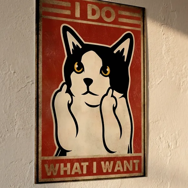 Multicolor_Acrylic_Cat_I_Do_What_I_Want_Aesthetic_Poster_For_Home_Decor