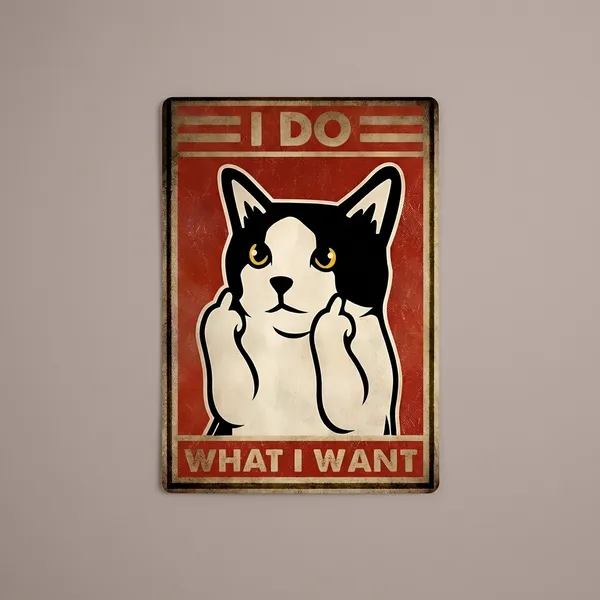 Multicolor_Acrylic_Cat_I_Do_What_I_Want_Aesthetic_Poster_For_Home_Decor