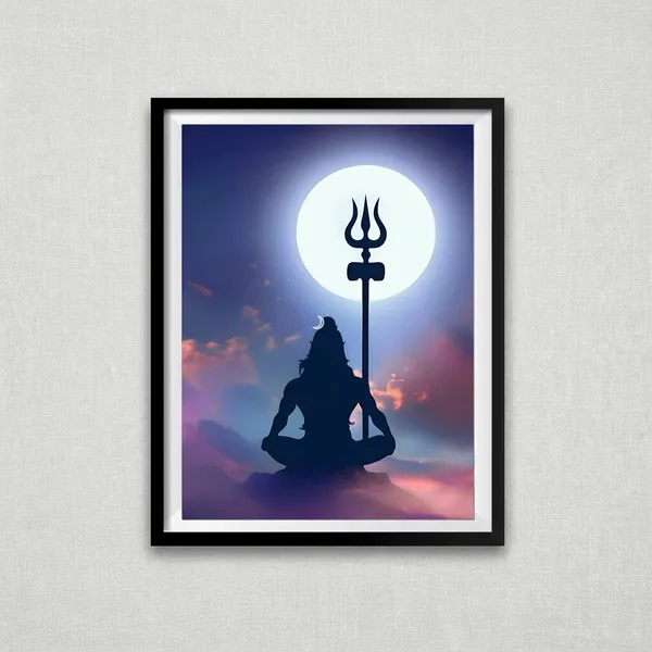 Multicolor_Acrylic_Devon_Ke_Dev_Mahadev_Meditating_Devotional_Poster_For_Home_Decor