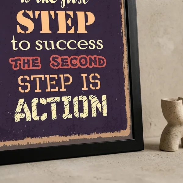 Multicolor_Acrylic_Ambition_Is_The_First_Step_Motivation_Poster_For_Home_Decor