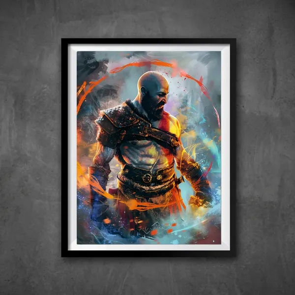 Multicolor_Acrylic_God_Of_War_Kratos_Games_Poster_For_Home_Decor