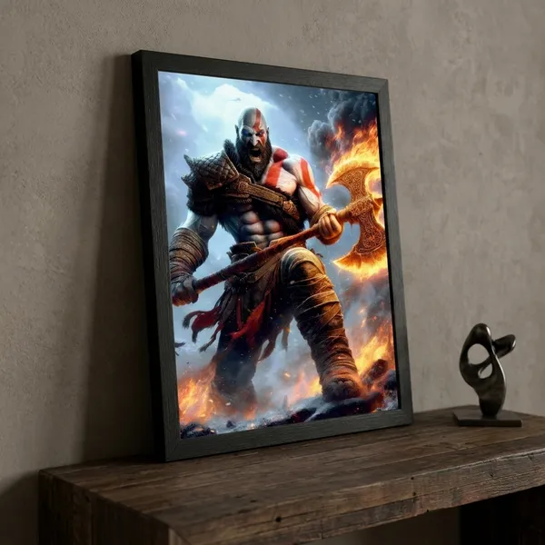 Multicolor_Acrylic_God_Of_War_With_The_Leviathan_Games_Poster_For_Home_Decor