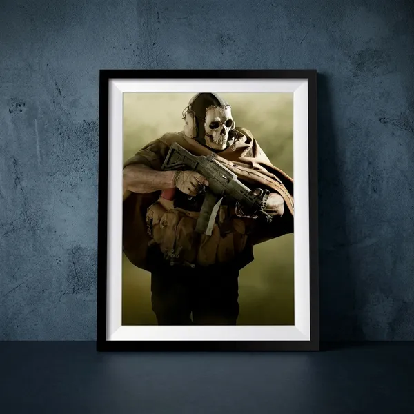 Multicolor_Acrylic_Ghost_Call_Of_Duty_Games_Poster_For_Home_Decor