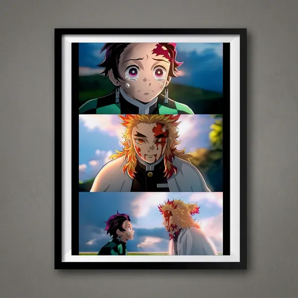 Multicolor_Acrylic_Rengoku_And_Tanjiro_Demon_Slayer_Poster_For_Home_Decor