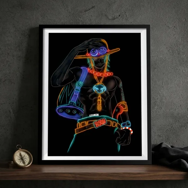 Multicolor_Acrylic_Fire_Fist_Ace_One_Piece_Poster_For_Home_Decor
