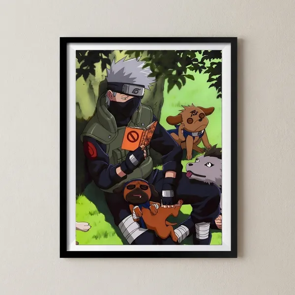 Multicolor_Acrylic_Kakashi_Reading_Book_Naruto_Poster_For_Home_Decor