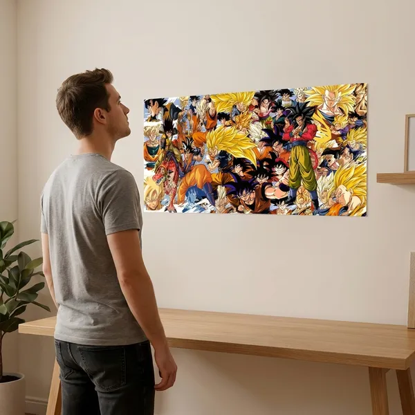 Multicolor_Acrylic_Dragon_Ball_Super_Saiyans_Split_Poster_For_Home_Decor
