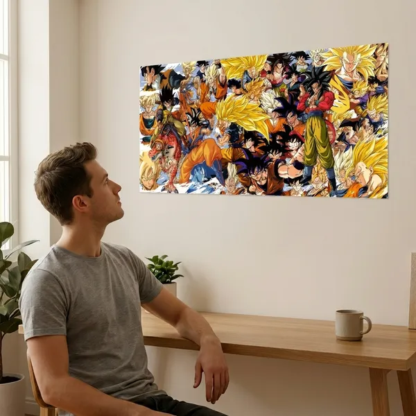 Multicolor_Acrylic_Dragon_Ball_Super_Saiyans_Split_Poster_For_Home_Decor