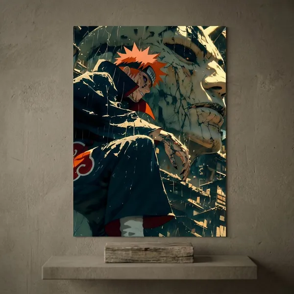 Multicolor_Acrylic_Paint_In_Rain_Village_Naruto_Poster_For_Home_Decor