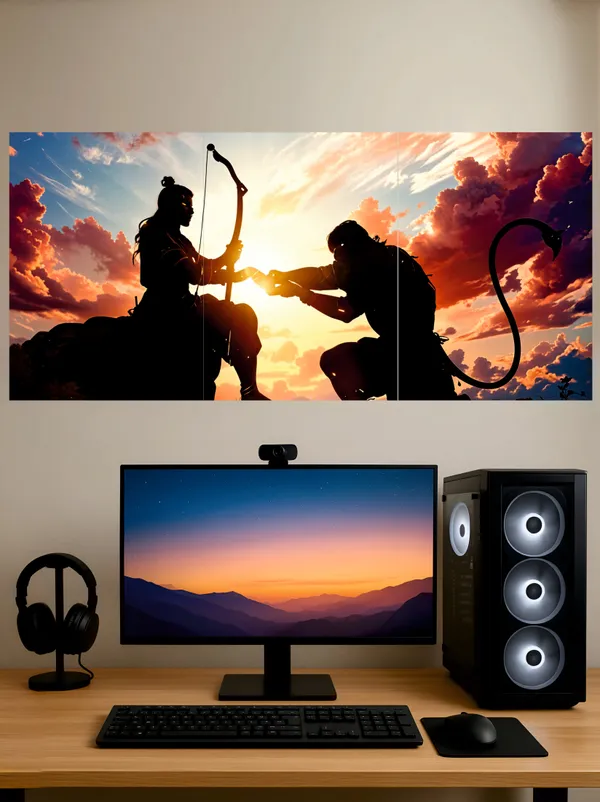 Multicolor_Acrylic_Ram_Ji_And_Hanuman_Ji_Split_Poster_For_Home_Decor
