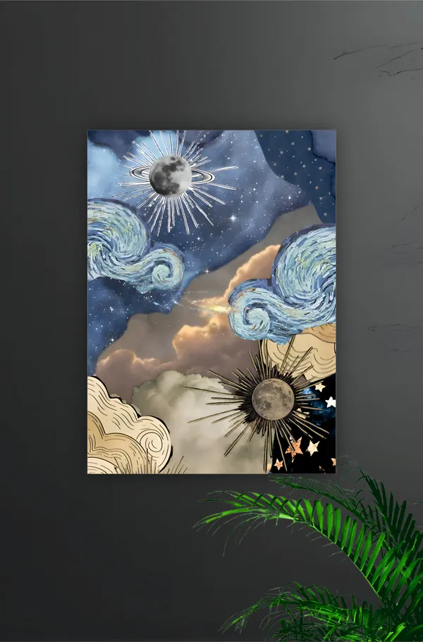 Multicolor_Acrylic_Earth_Sun_Star_Abstract_Aesthetic_Poster_For_Home_Decor