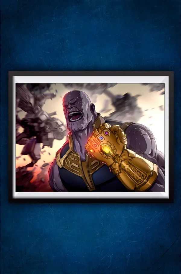 Multicolor_Acrylic_Thanos_Using_Infinity_Stones_Marvel_Poster_For_Home_Decor