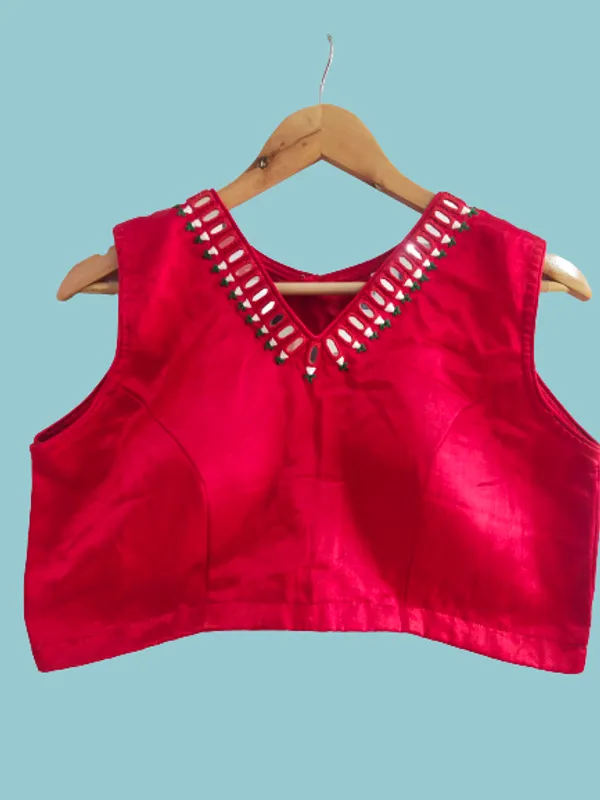 Red_Cotton_Premium_Blouse_For_Women