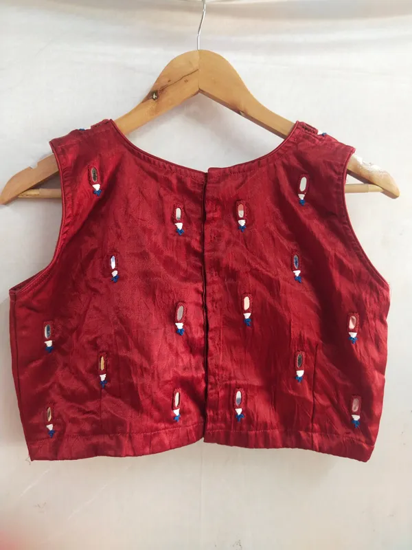 Maroon_mahroo_silk_Premium_Blouse_For_Women
