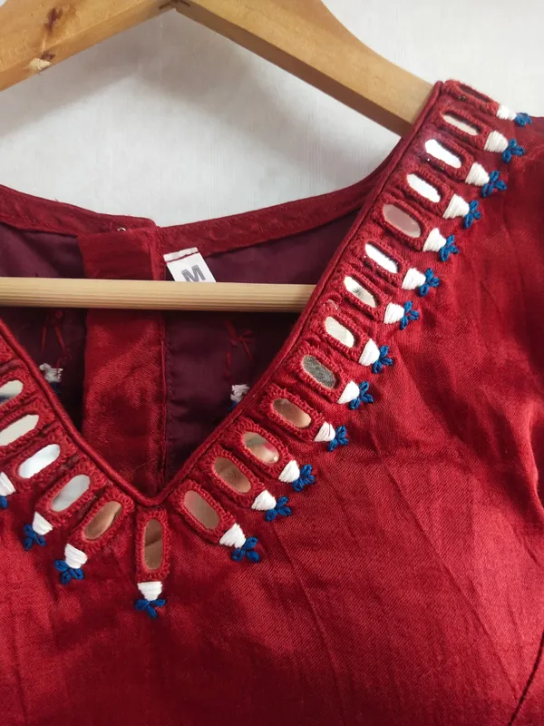 Maroon_mahroo_silk_Premium_Blouse_For_Women