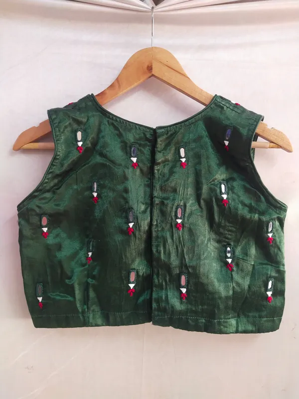 Green_Mashroo_silk_Premium_Blouse_For_Women