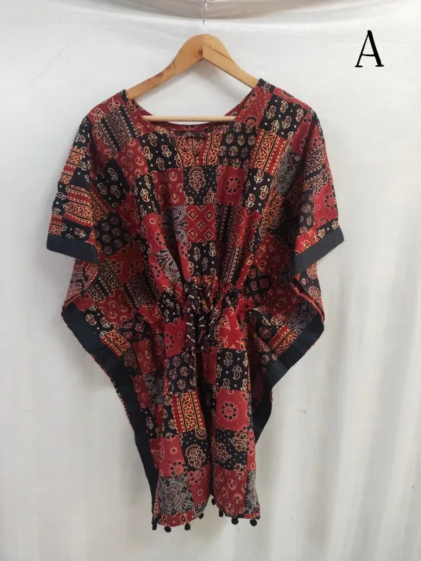 Red_Cotton_Premium_Kaftan_For_Women