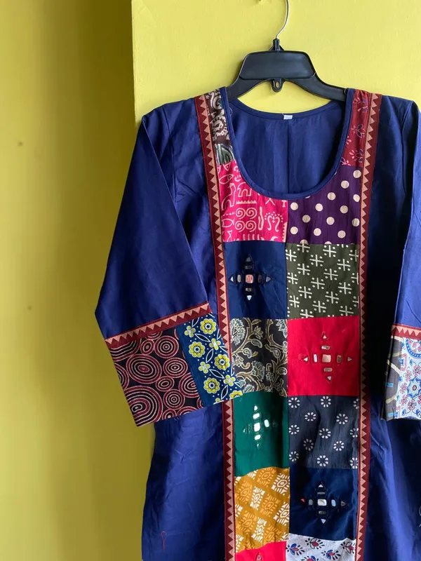 Blue_Cotton_Premium_Kurti_For_Women