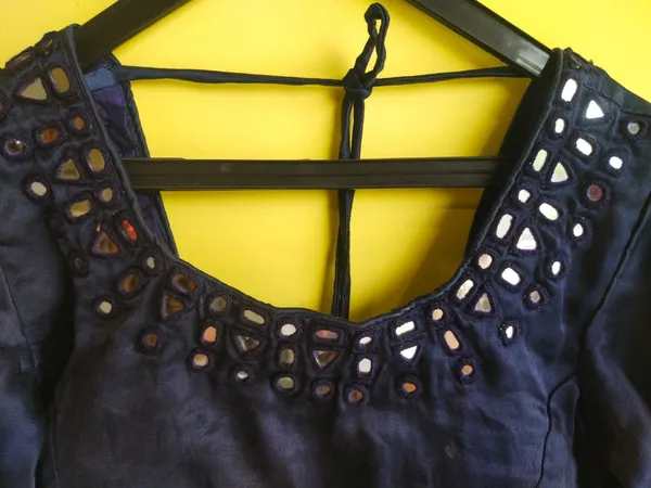 Navy_Blue_Mashroo_silk_Premium_Blouse_For_Women