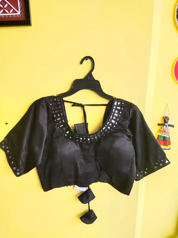 Black_Mashroo_silk_Premium_Blouse_For_Women