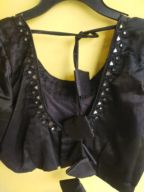 Black_Mashroo_silk_Premium_Blouse_For_Women