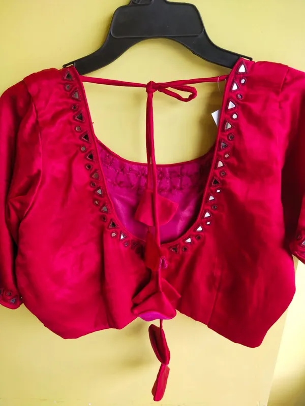 Red_Mashroo_silk_Premium_Blouse_For_Women