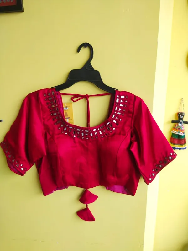 Red_Mashroo_silk_Premium_Blouse_For_Women