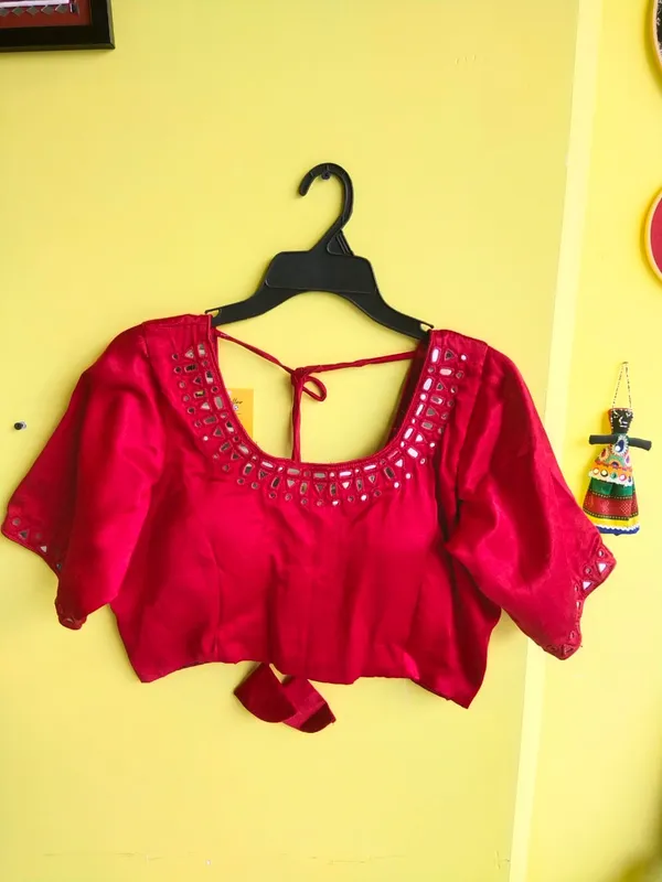 Red_Mashroo_silk_Premium_Blouse_For_Women