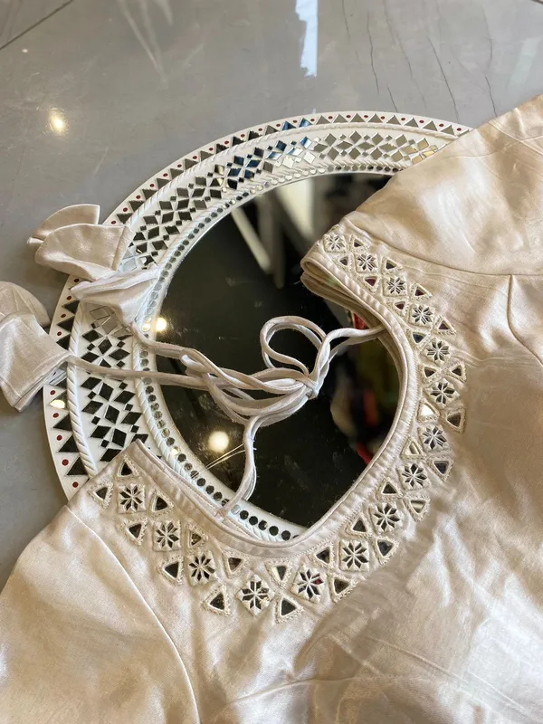 Cream_mashroo_silk_Premium_Blouse_For_Women