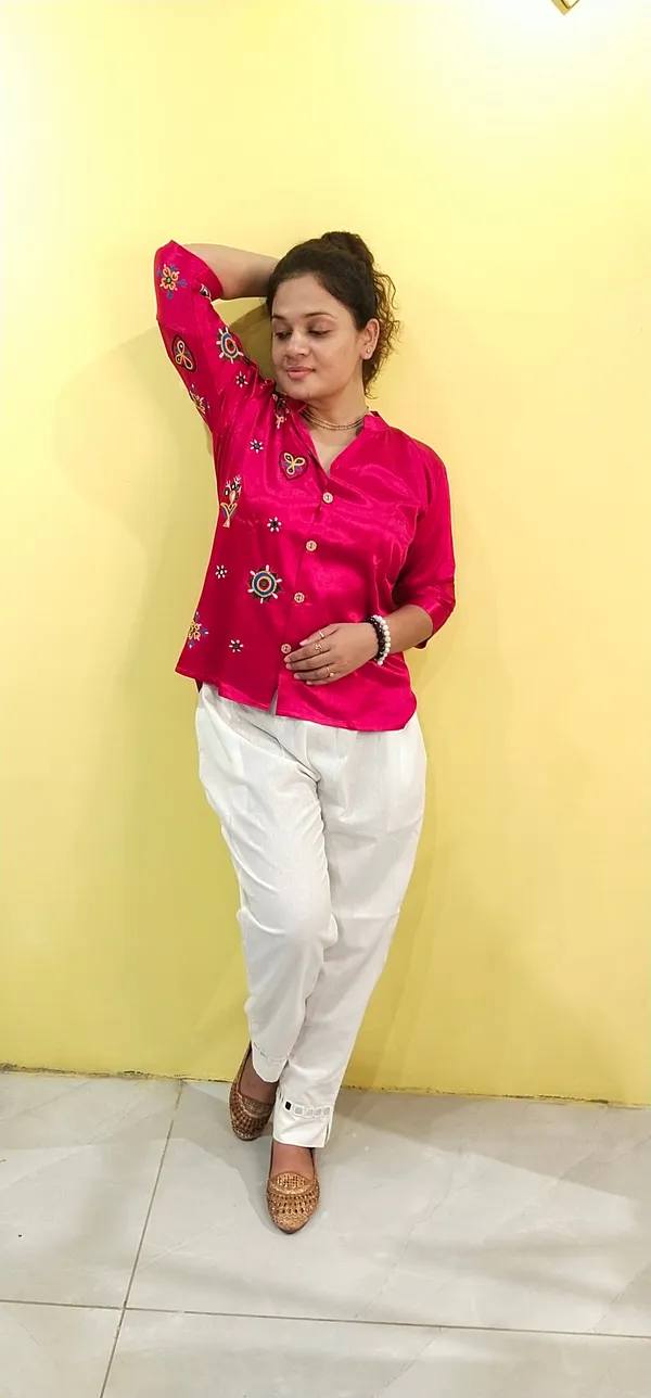 Pink_Mashroo_silk_Premium_Shirt_For_Women