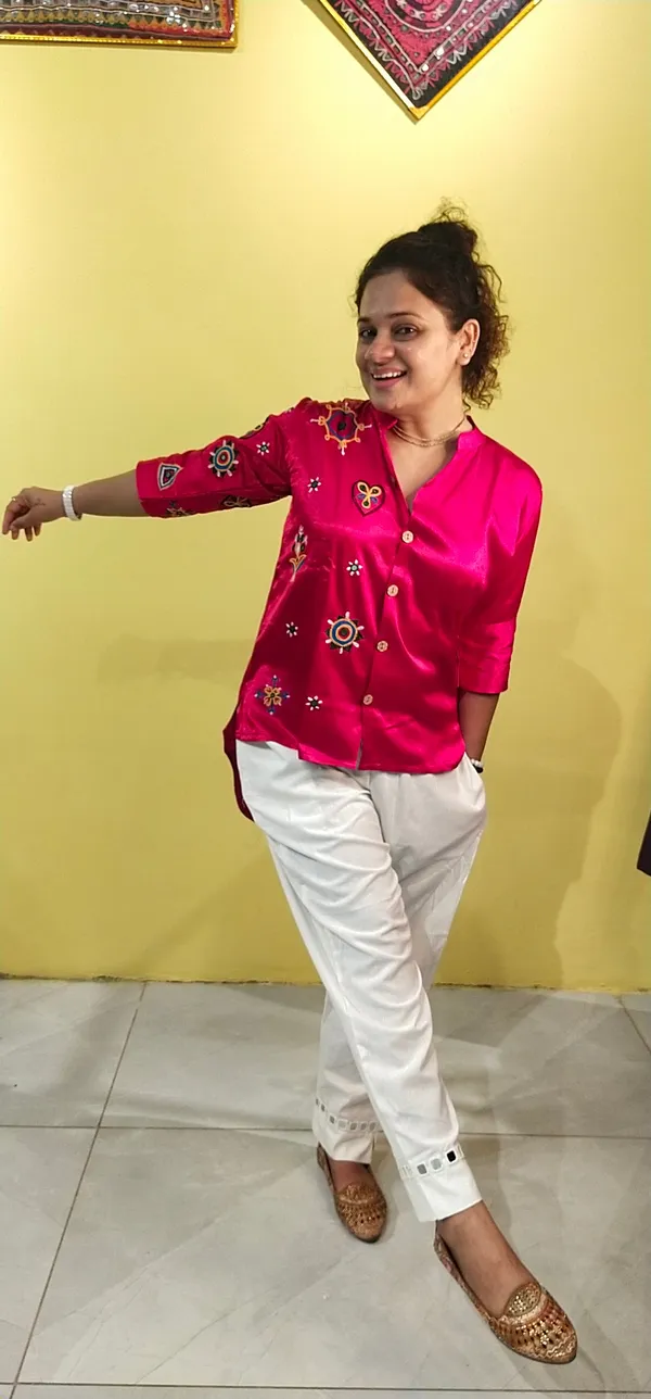Pink_Mashroo_silk_Premium_Shirt_For_Women