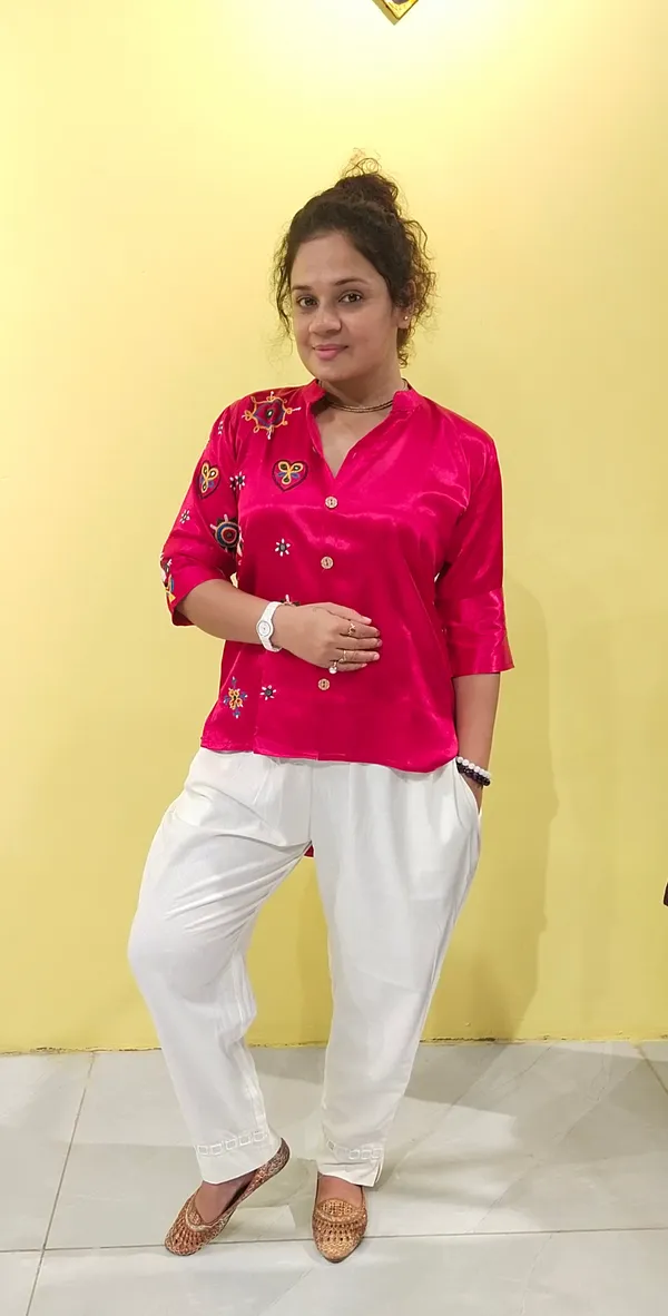 Pink_Mashroo_silk_Premium_Shirt_For_Women