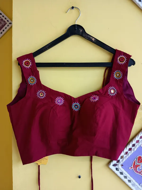 Maroon_Cotton_Premium_Blouse_For_Women