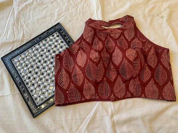 Maroon_Cotton_Premium_Blouse_For_Women