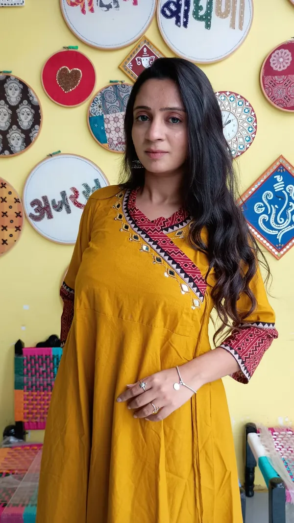 Yellow_Cotton_Premium_Kurti_For_Women