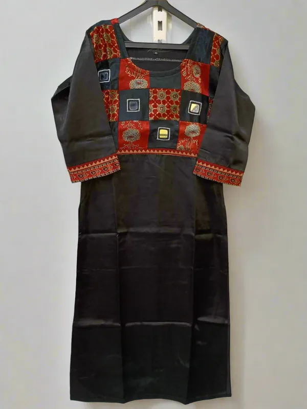 Black_Mashroo_silk_Premium_Kurti_For_Women