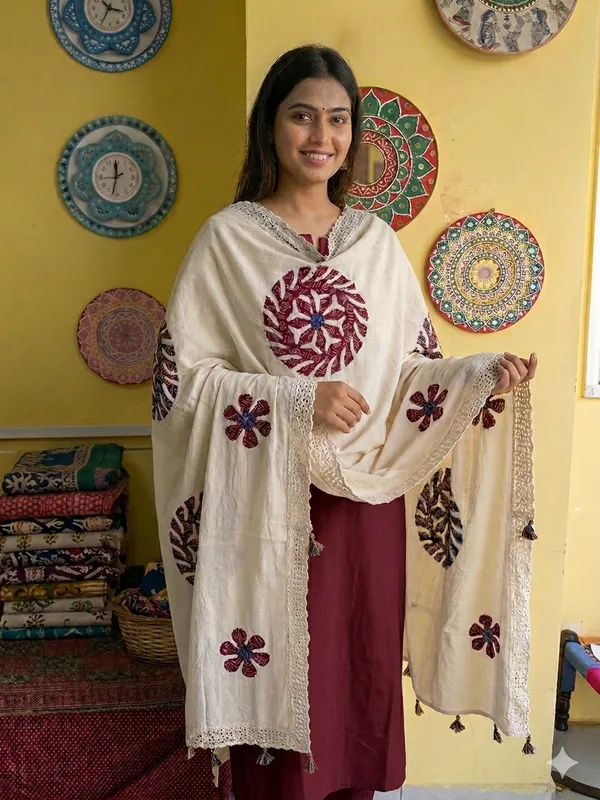 White_Cotton_Premium_Dupatta_For_Women