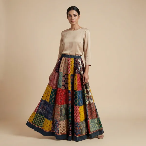 Multicolor_Cotton_Premium_Skirt_For_Women