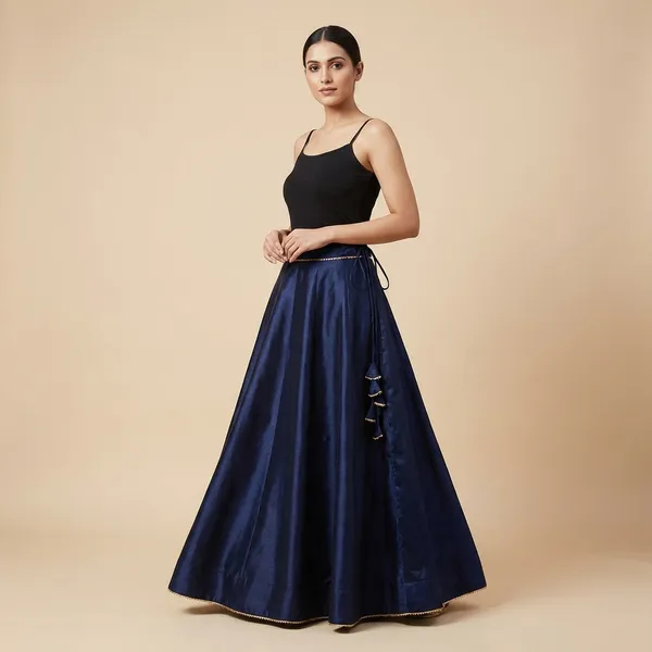 Navy_Blue_Cotton_Premium_Skirt_For_Women