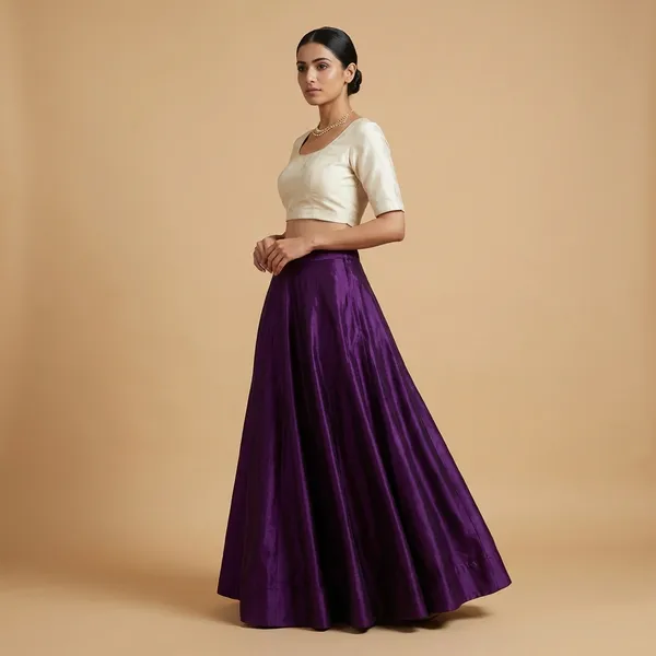 Purple_mashroo_silk_Premium_Skirt_For_Women