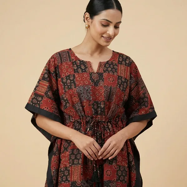 Red_Cotton_Premium_Kaftan_For_Women