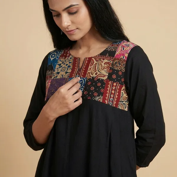 Black_Cotton_Premium_Kurti_For_Women