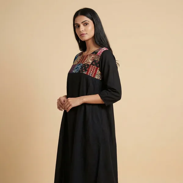 Black_Cotton_Premium_Kurti_For_Women
