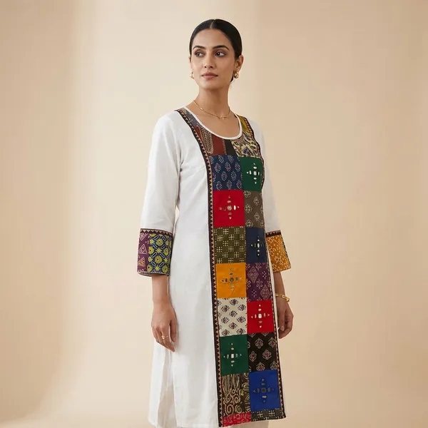 White_Cotton_Premium_Kurti_For_Women